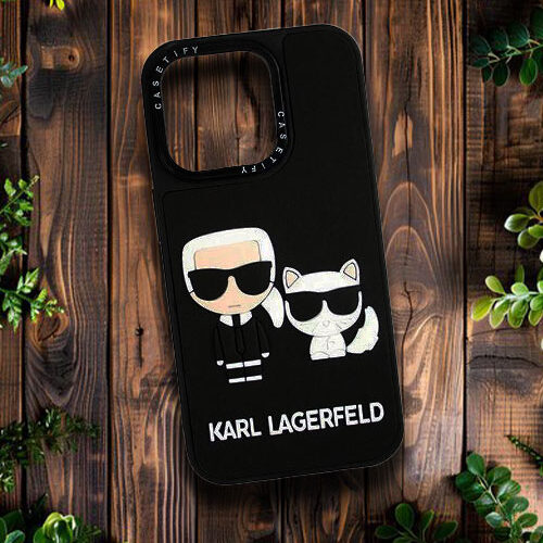 Θήκη κινητού Karl Lagerfeld and His Cat Phone Case for iPhone 15 Pro Max 3D Black