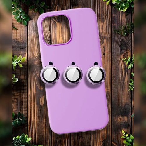 Θήκη κινητού Techy Silicone Μωβ Λιλά  Με δώρο Προστασία Καμερών για Ιphone 15 pro