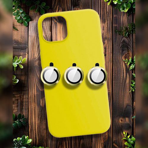 Θήκη κινητού Techy Silicone Κίτρινο Λεμονί  Με δώρο Προστασία Καμερών για Ιphone 15 pro