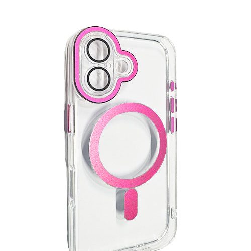 TPU Διάφανη Ανθεκτική Σκληρή Θήκη MLK+ Για Iphone 16 Pink Fuchsia