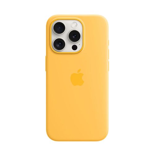 Silicone Case με MagSafe για Apple iPhone 15 Pro Max Sunshine Κίτρινη